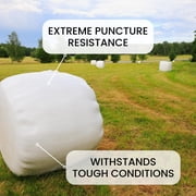 Bale Tuff 1 Mil Silage Wrap, 30 x 5000', 5-Layer Heavy-Duty Plastic, UV Protected, Self-Adhesive, White – 8 Rolls
