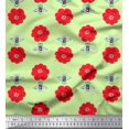 thumbnail image 1 of Soimoi Cotton Duck Fabric Floral & Bee Insects Decor Fabric Printed Yard 56 Inch Wide, 1 of 3