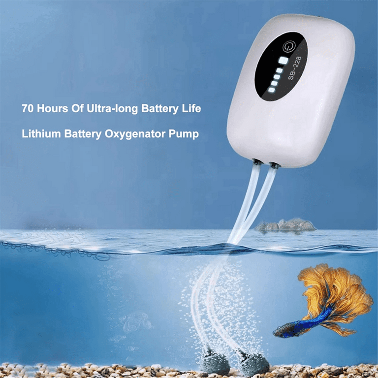 4800mAh Aquarium Oxygen Air Pump Compressor Fish Tank USB Charging Small  Portable Exhaust Ultra Silent Indoor