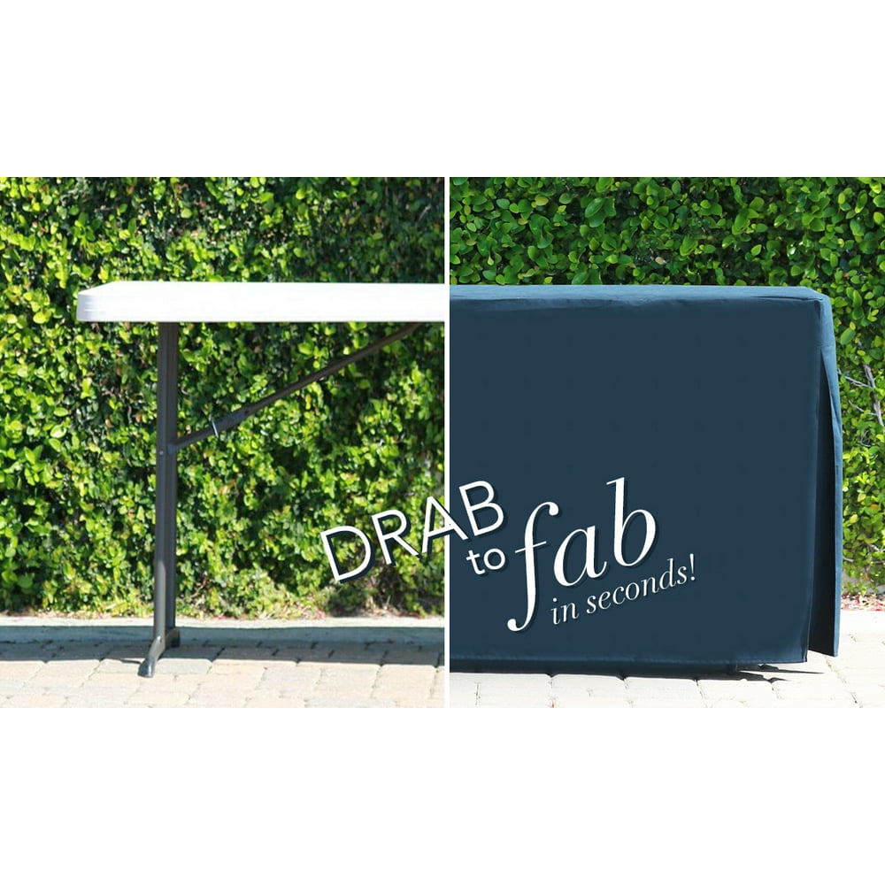 Tablevogue 6-Foot Fitted Folding Table Cover - Black - Walmart.com