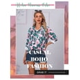 thumbnail image 5 of ZXSXSY Women Hawaiian Shirts Long Sleeve Buttons Down Tropical Floral Print Holiday Beach Blouse, 5 of 8