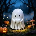 thumbnail image 2 of Halloween Ghost Figurine, Holding-Heart Cute Ghost, Funny Ghost Statue Halloween Decor for Gift, Cute Spooky Tabletop Ornament for Home, Mantle, Desk & Party Decoration, 2 of 6