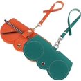 thumbnail image 1 of Estuche de cuero suave para gafas de sol, estuche de cuero para gafas, estuche portátil de cuero suave para gafas de sol, estuche delgado para gafas de sol (color: naranja + verde, 2 unidades), 1 of 4