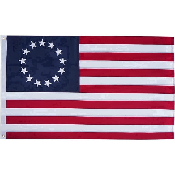 FLAGWIN Betsy Ross Flag 3x5 ft Heavy Duty Nylon Outdoor Decorative Banner with 13 Embroidered Stars