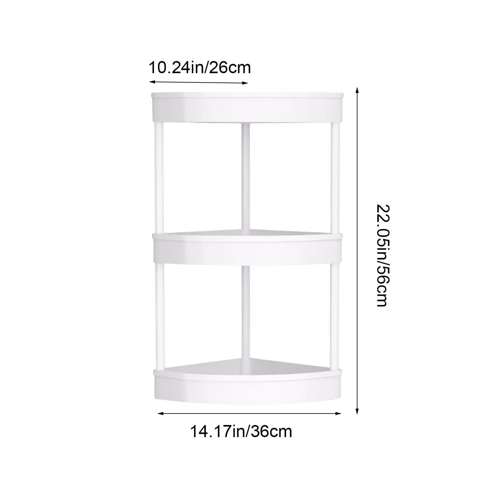 Zzbeans Bathroom Corner Storage Shelf, Removable Roller Floor Standing Toilet Organizer, Hollow-Out Drainage Tripod Shelves for Kitchen Crevice Glass Door Wall, White