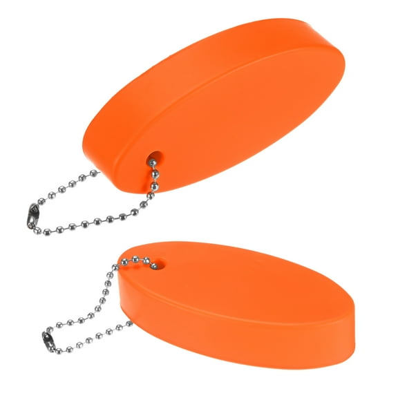 Uxcell 2-Pack Floating Key Chain for Boating, Waterproof Bright Color Key Rings for Outdoor Water Sport [Orange]