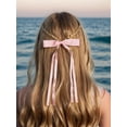 thumbnail image 3 of 4pcs Hair Clips for Women Tassel Ribbon Bowknot Hair Clips with Long Tail, Women Hair Clip for Girl, Solid Hair Clips Long Hair Accessories Barrettes Claw Hair Clips with Bow (Pink Green), 3 of 5