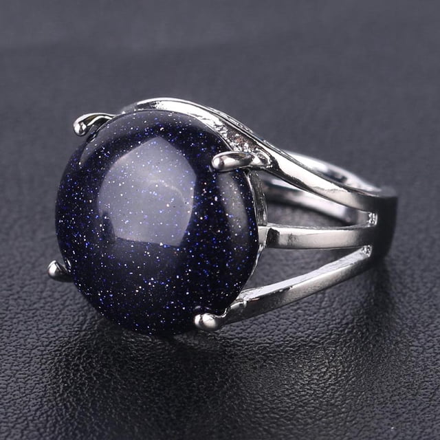 Perles Rondes pour Femmes Bagues Décontractées pour Doigts Bijoux en Cristal Quartz Violet