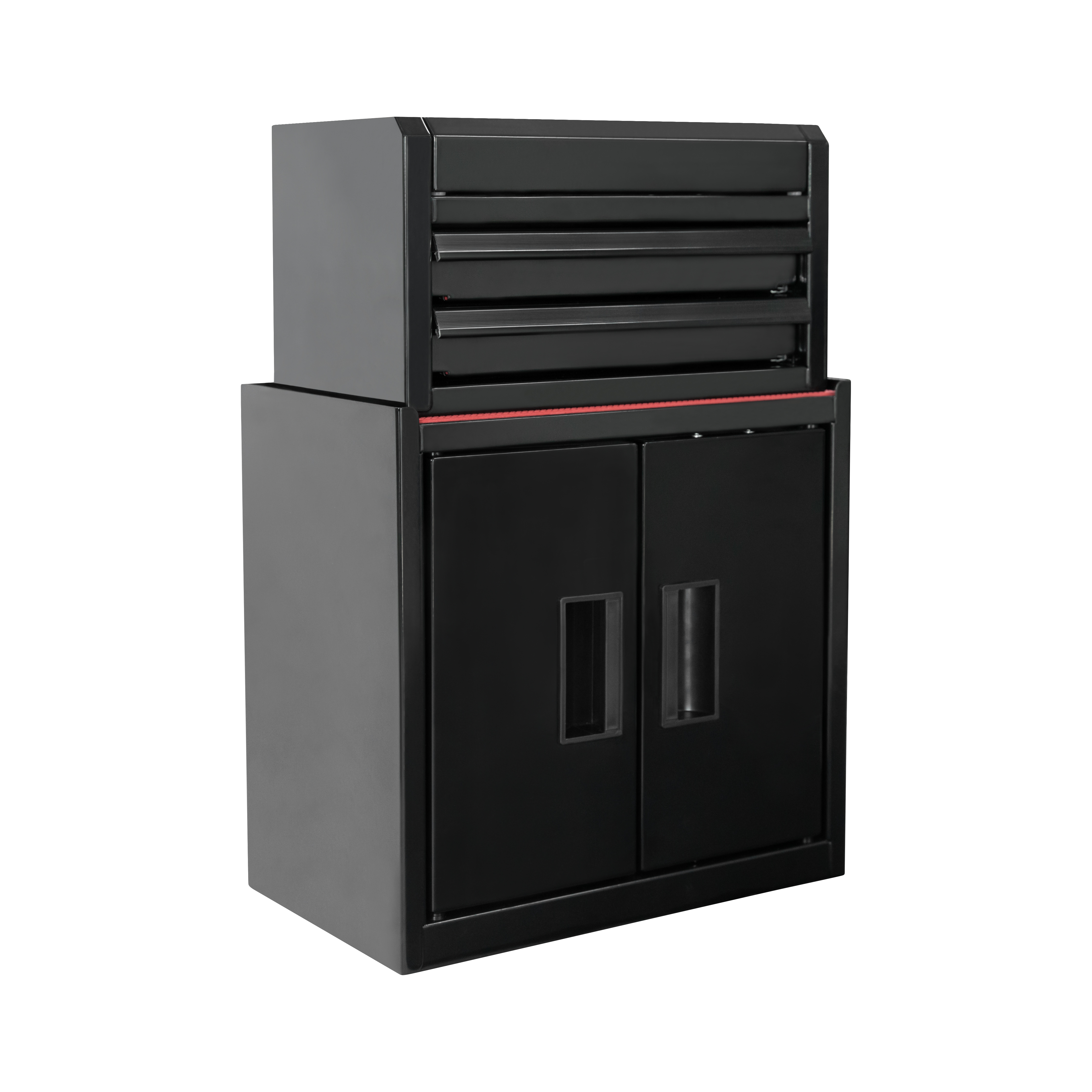 Gabinete mini para herramientas Hyper Tough de 11.6 pulg. de acero, negro, doble puerta y tapete antideslizante 7