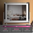 thumbnail image 4 of Hasipu Vanity Mirror with Lights, 24.2" x 19.7" LED Makeup Mirror, Light up Mirror with 10X Magnification and USB, Phone Holder, Smart Touch 3 Colors Dimmable, 360° Rotation (Right Angle White), 4 of 9
