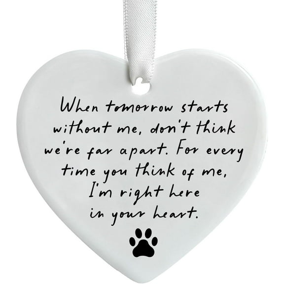 Pet Memorial, When Tomorrow Starts Ceramic Heart, in Loving Memory of Your Pet, Pet Loss Gift, Remembrance Gift Loss of Dog or Cat, Pet Memorial Gift Passing Gift