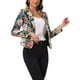 thumbnail image 4 of SACO DE TRABAJO PARA MUJER CHIC INSPIRADO, BLAZER AJUSTADO CON SOLAPA EN V, IMPRESO, ABIERTO, TALLA XL, VERDE OSCURO CON FLORES, 4 of 6