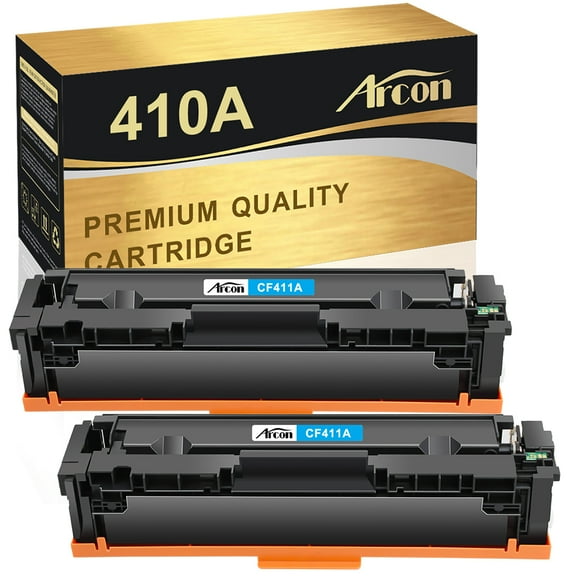 Arcon Compatible Toner for HP 410A CF411A Color LaserJet Pro MFP M452nw M477fnw M477fdw M477fdn M452dn M452dw M377dw Printers (Cyan, 2-Pack)