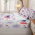 thumbnail image 5 of Manfei Kawaii Usa Flag Bow Zipper Queen Comforter Set with Fitted Sheet and 2 Pillowcases,Festival Fireworks Zipper Bedding Set,Red White Navy,Colorful Stars Reversible,4pcs, 5 of 8