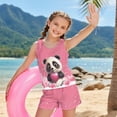 thumbnail image 4 of Psesaysky Panda Love Heart Tankini Swimsuits for Girls Round Neck Tank Tops with Shorts 2 Piece Bathing Suits for Teens Girl 6-15 Years, 4 of 7