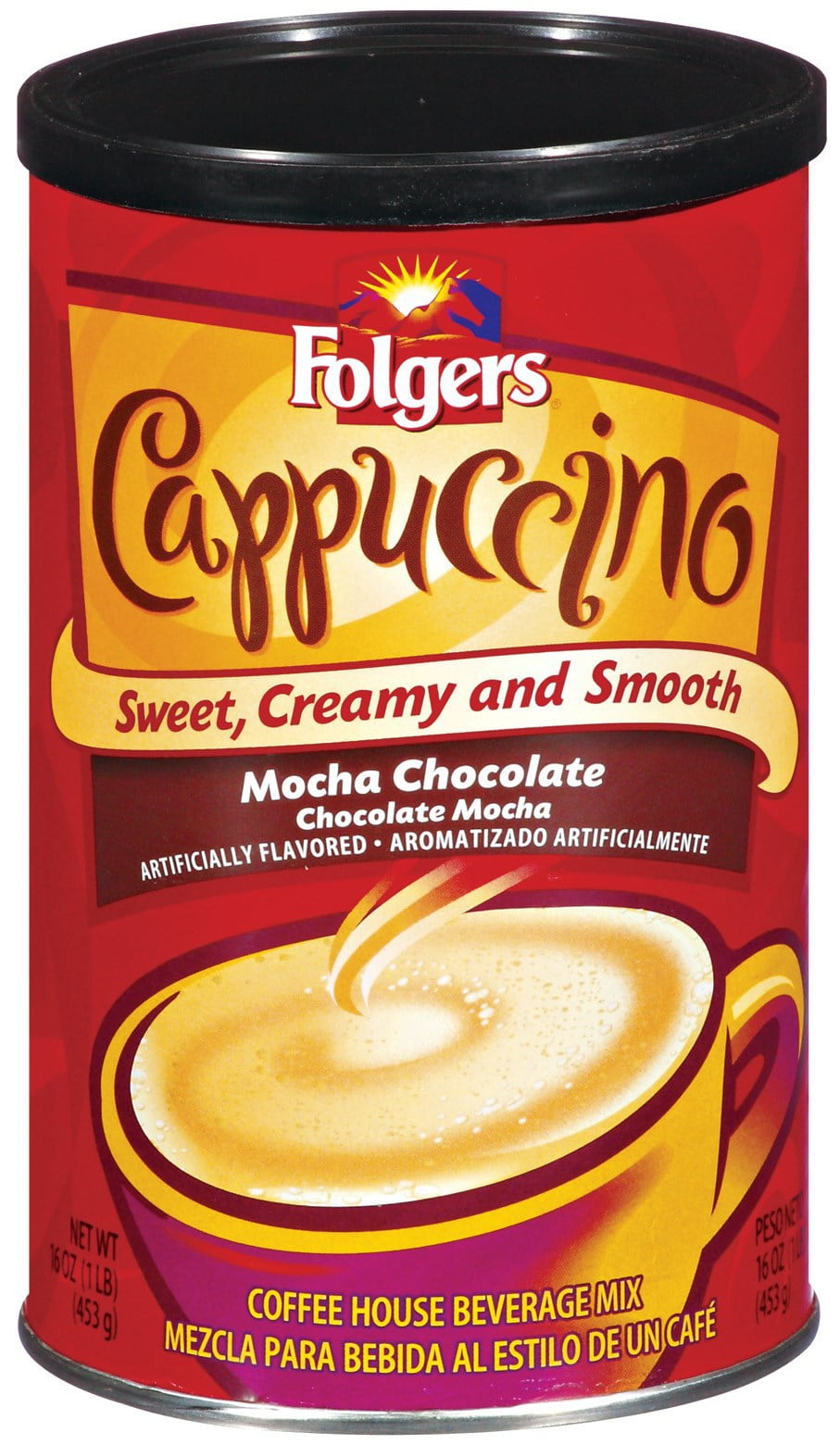 Folgers Cappuccino Mocha Chocolate, 16 OZ (Pack of 6)