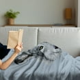 thumbnail image 3 of Wolf Soft Flannel Fleece Throw Blanket, Dog Portrait Gaze Sublime Animal Illustration Canine Beast, Cozy Plush for Indoor and Outdoor Use, 50" x 70", Black Beige Bluegrey, by Ambesonne, 3 of 5