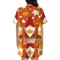 thumbnail image 3 of Kdxio Happy Thanksgiving Three Gnomes Print Pajamas Sets for Women Short-Sleeved Pjs with Lounge Shorts Two Piece Sleepwear S-4XL, 3 of 8