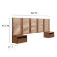 thumbnail image 6 of Wall Mount Headboard Nightstand, Walnut, Wood, Mid Century Bedroom, Modern Contemporary HB35771, 6 of 7