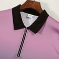 thumbnail image 3 of kpoplk Men's Polo Shirts 1/4 Zip Short Sleeve Shirts Golf Shirt Purple,3XL, 3 of 7