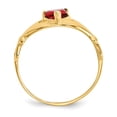 thumbnail image 2 of 14K Yellow Gold Ring Band Themed (01) January Cubic Zirconia CZ Red, Size 6, 2 of 5