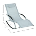 thumbnail image 3 of Patio Furniture Outsunny Zero Gravity Rocking Chair Outdoor Chaise Lounge Chair Recliner Rocker with Detachable Pillow and Durable Weather-Fighting Fabric for Patio, Deck, Pool, Grey,Outdoor Sofa, 3 of 8