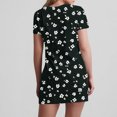 thumbnail image 6 of GaThRRgYP Womens Dresses for Wedding Guest,Women's Fashion Summer Print Short-sleeved V-neck Casual Dress Black L, 6 of 8
