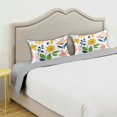 thumbnail image 3 of Yayeee Pillowcase Queen Size Set of 2 Satin Wrinkle Resistant Pillow Case, Retro Yellow Floral, 3 of 7