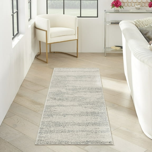 Inspire Me! Home Décor Elegance Abstract Beige Grey 2'2" x 7'6" Area Rug (2x8)