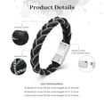 thumbnail image 2 of Urn Bracelet for Ashes for Mens Double-Band Black Braided Leather Bangle Bracelets Cremation Jewelry For Ashes Wristband Memorial Urn Bangle, 2 of 9
