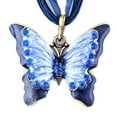 thumbnail image 2 of AYYUFE Vintage Women Enamel Butterfly Rhinestone Pendant Necklace, 2 of 8