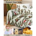 thumbnail image 4 of Christmas Sofa Covers for 3 Cushion Couch, Washable Sectional & L Shape Couch Covers for Dogs/Cats/Kids, Xmas Botanical Pine Needle Berry Non Slip Sofa Slipcover Futon Cover 71''x150'', 4 of 8