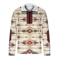 thumbnail image 6 of LEKWK Western Shirts Vintage Aztec Print Graphic Tees Quarter Zip Casual Tops Tribal Pattern Fleece Pullover Winter Clothing, 6 of 8