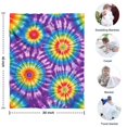 thumbnail image 4 of Colorful Rainbow Tie Dye Spiral Pattern Blanket,Comfortable Soft Flannel Throw Blanket,All Season,Warm Lightweight Blankets for Sofa Bed Couch Living Room Chair,30"x40", 4 of 4