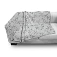 thumbnail image 3 of Leaf Soft Flannel Fleece Throw Blanket, Monochrome Minimalist Simple Leaf Pattern with Branch Eco Plants Modern Style, Cozy Plush for Indoor and Outdoor Use, 70" x 90", Grey White, by Ambesonne, 3 of 6