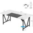 thumbnail image 5 of Tribesigns Dining Table, Modern Wood Dining Room Table, Large Rectangle Kitchen Table with Splice Board, Heavy-Duty Metal Dinner Table for 6-8 Peoples (Walnut/Black), 5 of 7