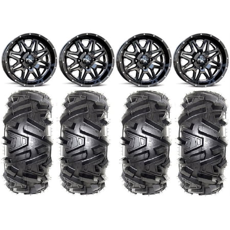 MSA Black Vibe 14 UTV Wheels 30 Moto MTC Tires Polaris RZR XP 1000 / PRO XP / Ranger XP 900/1000