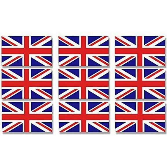 Sheet of 9 Union Jack Flag 3M Reflective sticker| UK Britain Scrapbook Decal