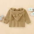 thumbnail image 5 of Verugu Toddler Baby Girls Boys Winter Coat Thicken Warm Jackets Baby Hooded Snow Outwear Coat Kids Solid Color Ears Hooded Knitted Tops Warm Coat Brown, 6-12 Months, 5 of 7