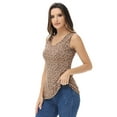 thumbnail image 4 of Women's Leopard Print Tank Top V Neck Sleeveless Vest Shirt, 4 of 7