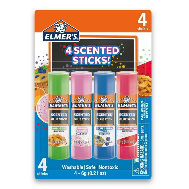 Elmer’s Scented Clear Glue Sticks, Safe and Nontoxic, Assorted Scents