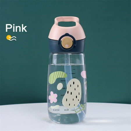 

Sports Cartoon Durable Tritan Material Straw Drinkware Drinking Bottle Water Cup Water Bottle PINK