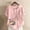 001 Pink, variant on Hvot&aat Women Floral Print Short Sleeve Gauze Tops Round Neck Comfy Casual Regular Imitation Linen Tops