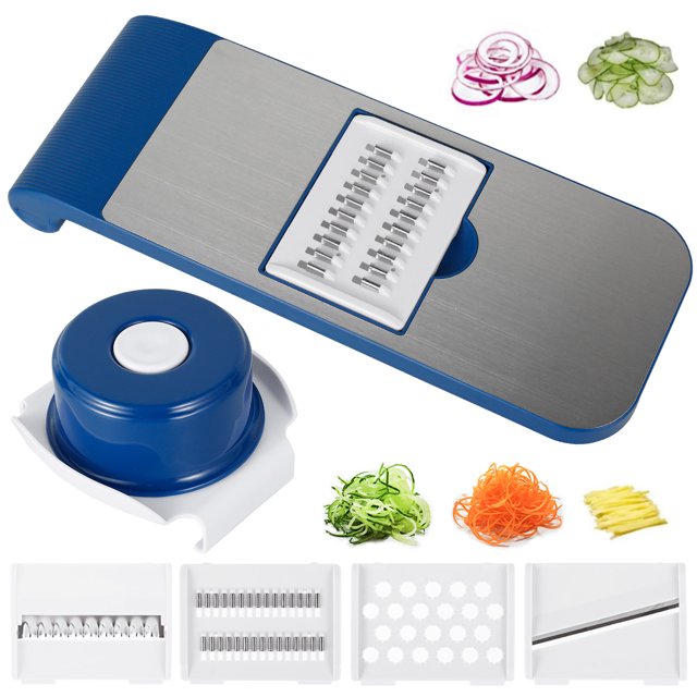 Cortador De Mandolina, Picador De Verduras Ajustable, Cortador De Verduras Multifuncional, Picador De Alimentos Con Protector De Mano Muyoka Hogar