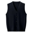 thumbnail image 4 of uikmnh Vests for Men's Knit V-Neck Sweater Vest Slim Fit Button Up Cardigan for Layering Business Casual and formal Attire Versatile All Season Wear Size:XL, 4 of 5