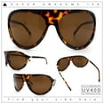 thumbnail image 2 of Super Oversized Wrap Around Curved Goggle Style Round Racer Sunglasses Tortoise - Brown, 2 of 8