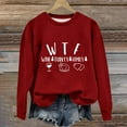 thumbnail image 2 of WREESH Teen Girl's Casual Tops WTF Thanksgiving Crewneck Sweatshirts with Letter Graphic, Fall Tops for Women 2025 Wine, 2 of 4