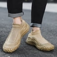 thumbnail image 5 of AUDeals Men's Sporty Lace Up Low Top Thick Sole Running Shoes Lightweight Slip On Walking Shoes Workout Fashion Casual Hiking Sneakers (Khaki, 7), 5 of 9
