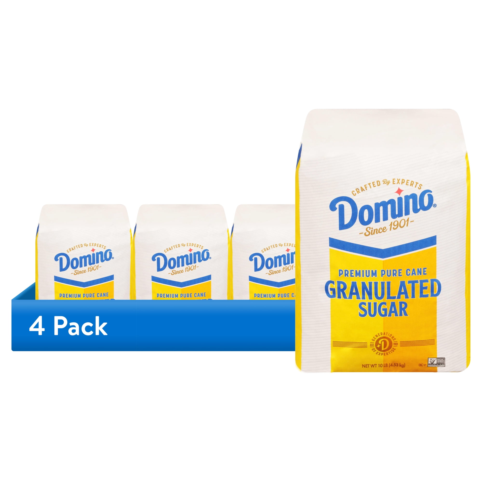 (4 pack) Domino Pure Cane Granulated Golden Sugar, 1.75 lb