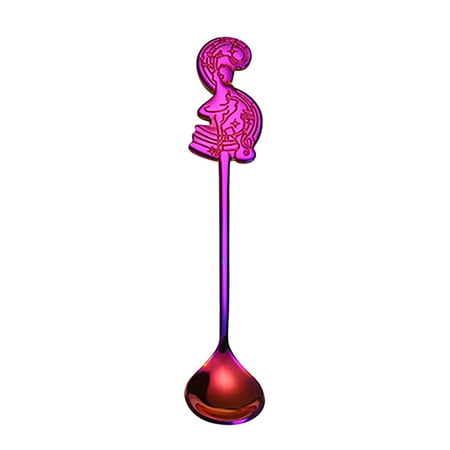 

Giyblacko Stainless Steel Dinner Spoon Stainless Steel Coffee Spoon Musical Instrument Spoon Dancing Girl Spoon Ice Spoon Drink Mixing Spoon Color Spoon